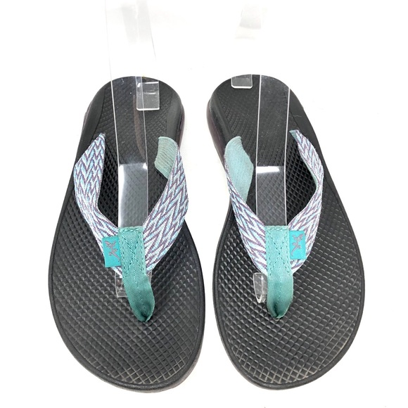 CHACO Ecotread Purple Teal Thong Flip Flop Sandals - Picture 8 of 8